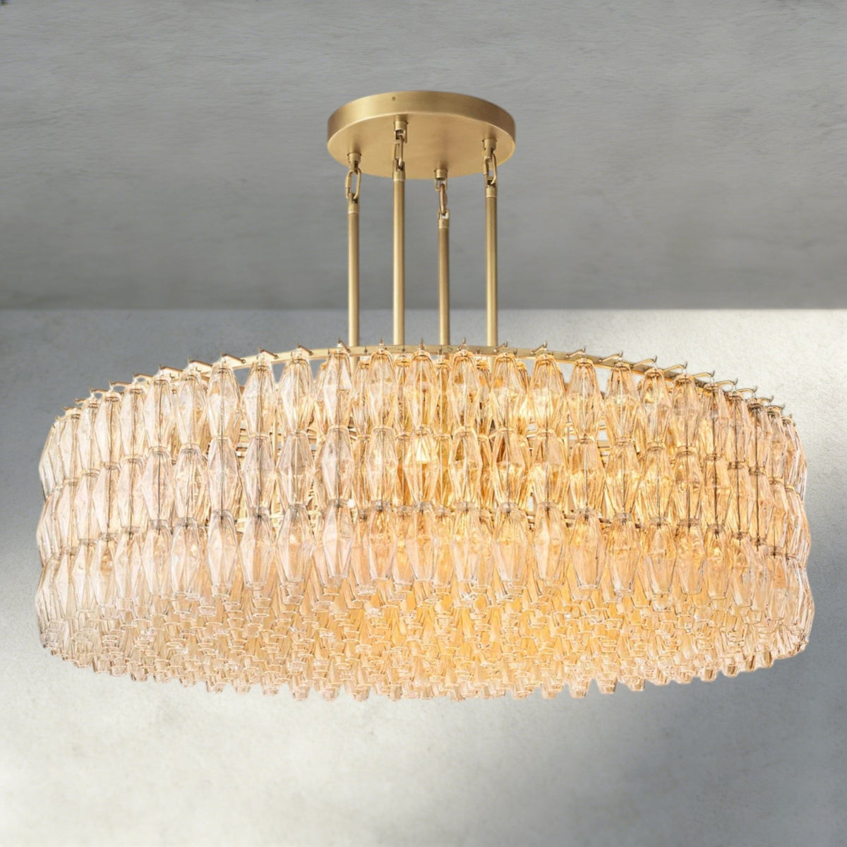 Chiaray Clear/ Smoke Glass Round Chandelier 37", 47", 62" - Zelno Lighting