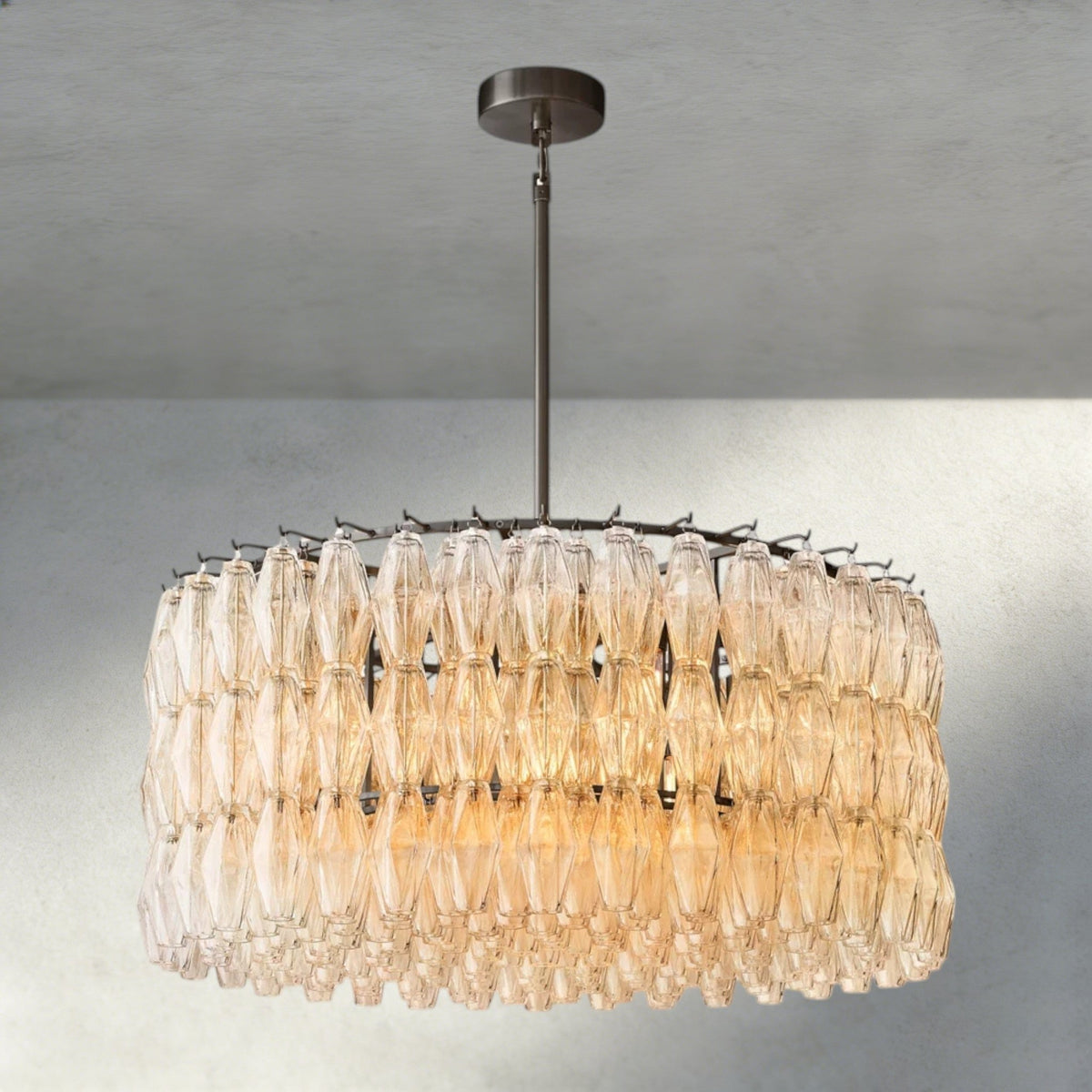 Chiaray Clear/ Smoke Glass Round Chandelier 37", 47", 62" - Zelno Lighting