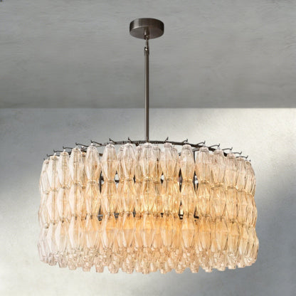 Chiaray Clear/ Smoke Glass Round Chandelier 37", 47", 62" - Zelno Lighting