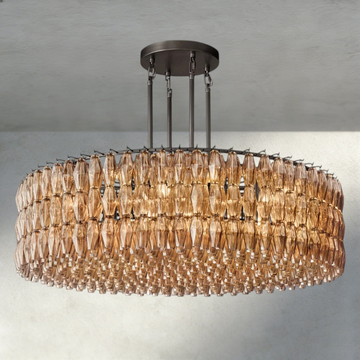 Chiaray Clear/ Smoke Glass Round Chandelier 37", 47", 62" - Zelno Lighting