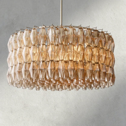 Chiaray Clear/ Smoke Glass Round Chandelier 37", 47", 62" - Zelno Lighting