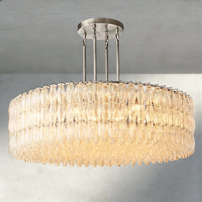 Chiaray Clear/ Smoke Glass Round Chandelier 37", 47", 62" - Zelno Lighting