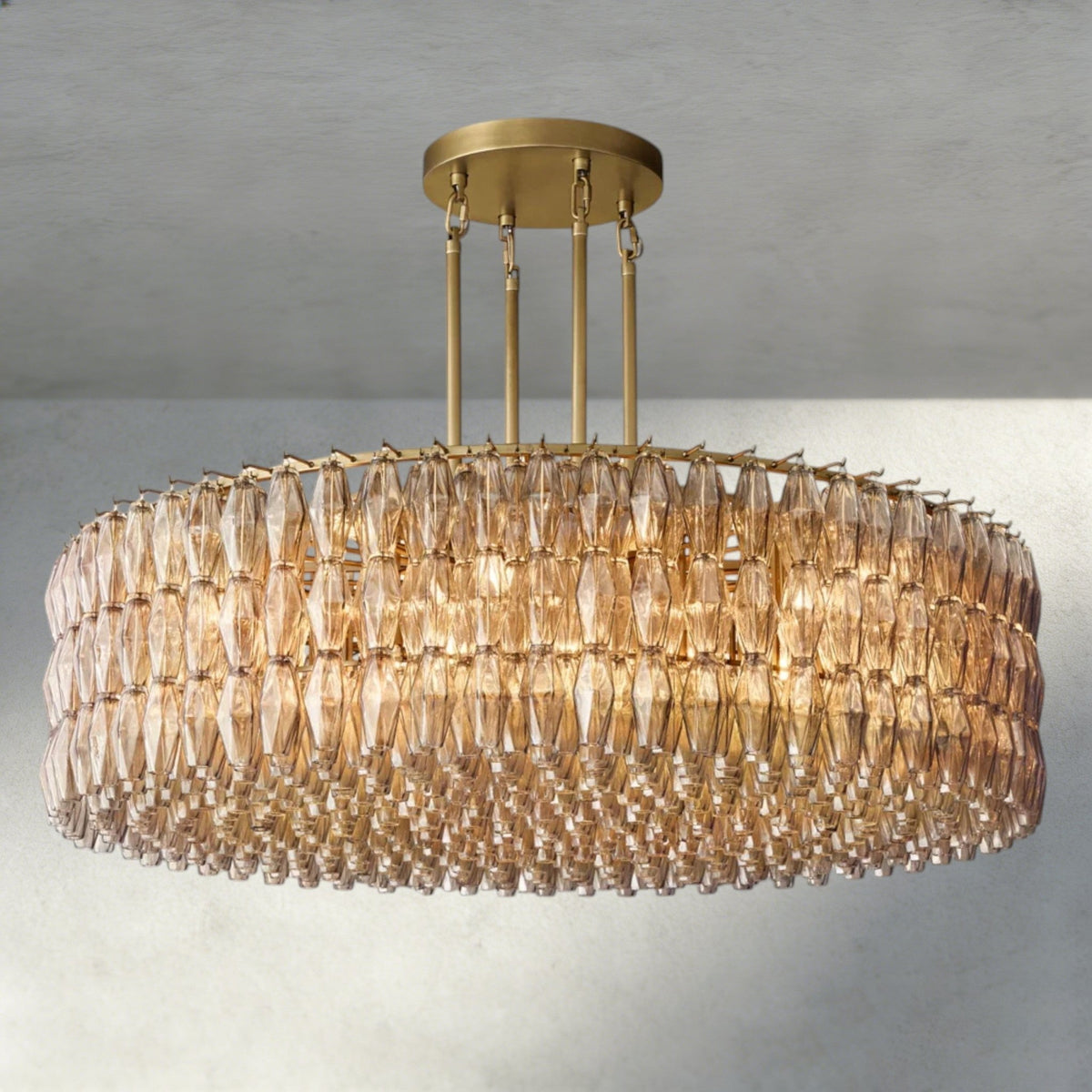 Chiaray Clear/ Smoke Glass Round Chandelier 37", 47", 62" - Zelno Lighting