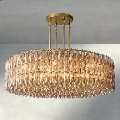 Chiaray Clear/ Smoke Glass Round Chandelier 37", 47", 62" - Zelno Lighting