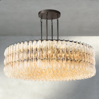 Chiaray Clear/ Smoke Glass Round Chandelier 37", 47", 62" - Zelno Lighting