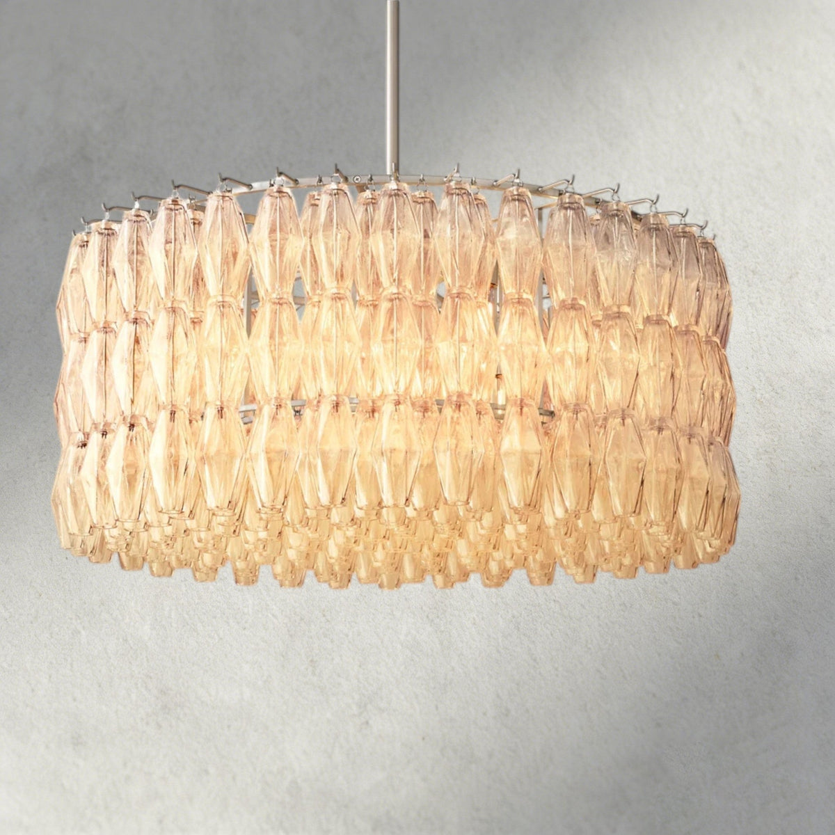 Chiaray Clear/ Smoke Glass Round Chandelier 37", 47", 62" - Zelno Lighting
