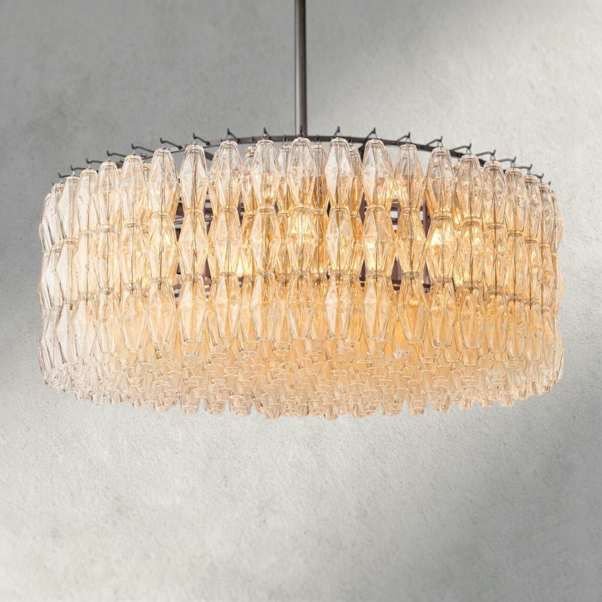 Chiaray Clear/ Smoke Glass Round Chandelier 37", 47", 62" - Zelno Lighting