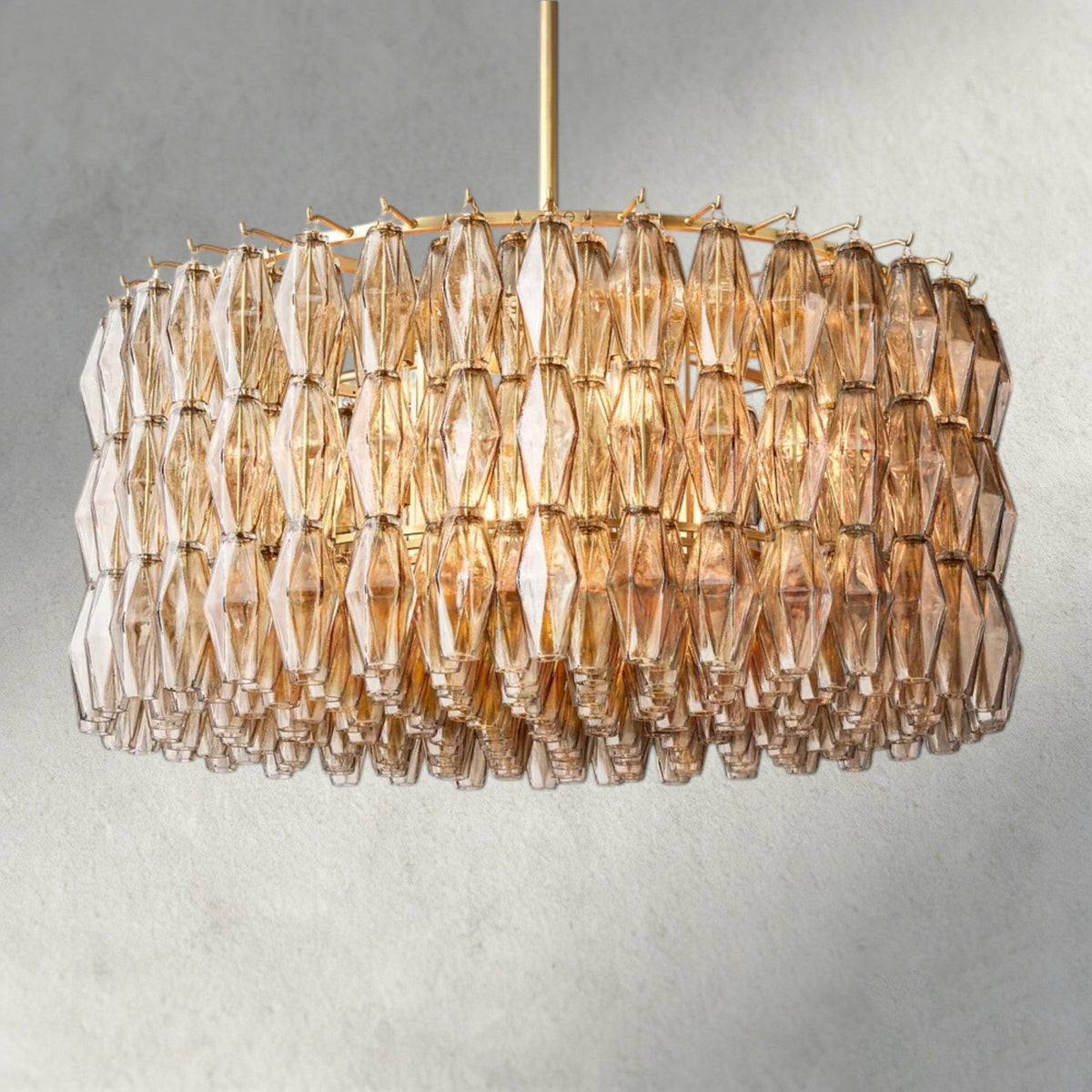 Chiaray Clear/ Smoke Glass Round Chandelier 37", 47", 62" - Zelno Lighting