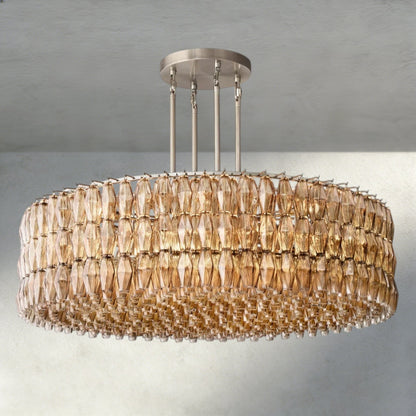 Chiaray Clear/ Smoke Glass Round Chandelier 37", 47", 62" - Zelno Lighting