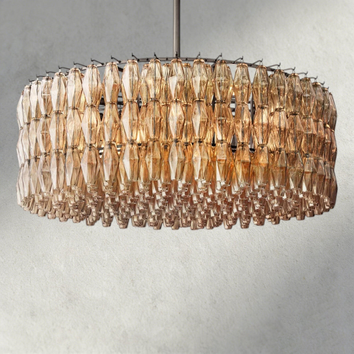 Chiaray Clear/ Smoke Glass Round Chandelier 37", 47", 62" - Zelno Lighting