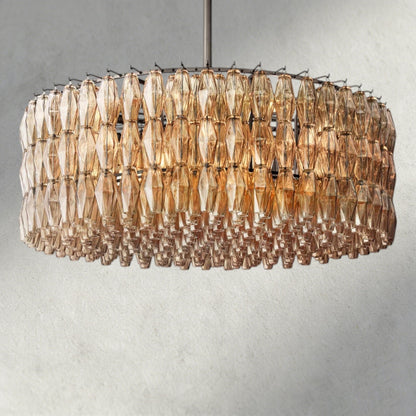 Chiaray Clear/ Smoke Glass Round Chandelier 37", 47", 62" - Zelno Lighting
