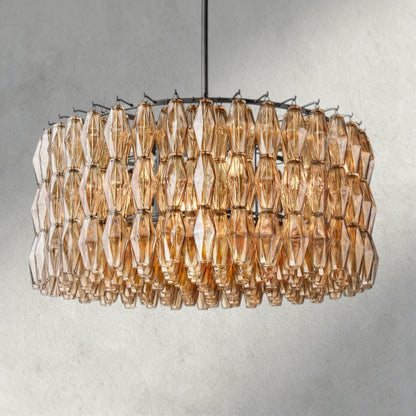 Chiaray Clear/ Smoke Glass Round Chandelier 37", 47", 62" - Zelno Lighting