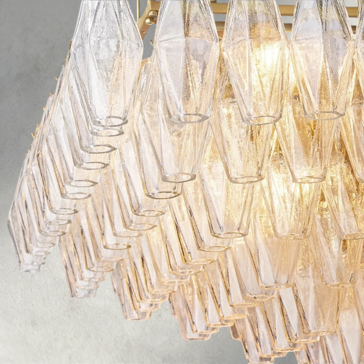 Chiaray Clear/ Smoke Glass Tiered Rectangular Chandelier 54", 74" - Zelno Lighting