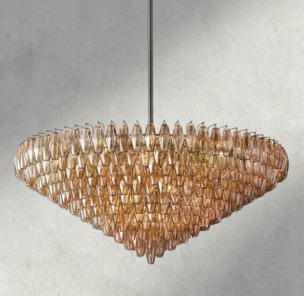 Chiaray CLEAR/ SMOKE GLASS TIERED ROUND CHANDELIER 37", 47", 62" - Zelno Lighting