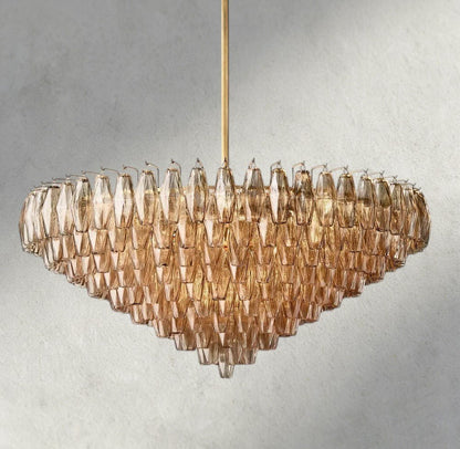 Chiaray CLEAR/ SMOKE GLASS TIERED ROUND CHANDELIER 37", 47", 62" - Zelno Lighting