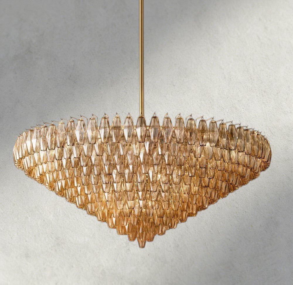 Chiaray CLEAR/ SMOKE GLASS TIERED ROUND CHANDELIER 37", 47", 62" - Zelno Lighting