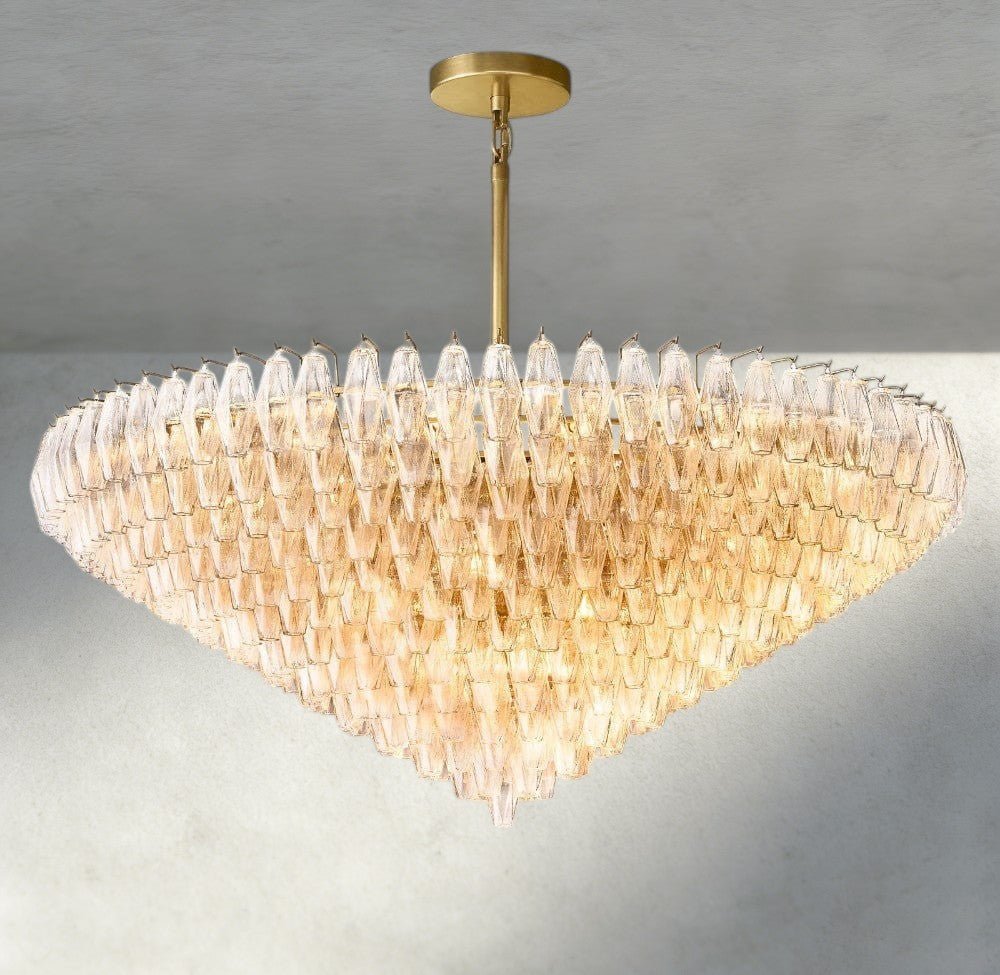 Chiaray CLEAR/ SMOKE GLASS TIERED ROUND CHANDELIER 37", 47", 62" - Zelno Lighting