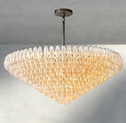 Chiaray CLEAR/ SMOKE GLASS TIERED ROUND CHANDELIER 37", 47", 62" - Zelno Lighting