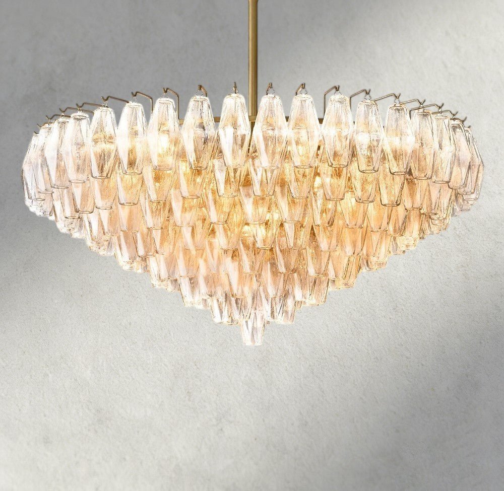 Chiaray CLEAR/ SMOKE GLASS TIERED ROUND CHANDELIER 37", 47", 62" - Zelno Lighting
