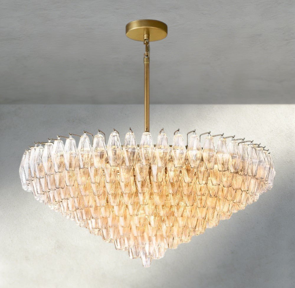 Chiaray CLEAR/ SMOKE GLASS TIERED ROUND CHANDELIER 37", 47", 62" - Zelno Lighting