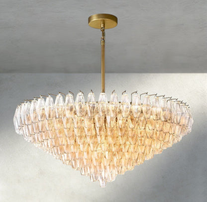 Chiaray CLEAR/ SMOKE GLASS TIERED ROUND CHANDELIER 37", 47", 62" - Zelno Lighting