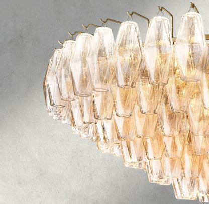 Chiaray CLEAR/ SMOKE GLASS TIERED ROUND CHANDELIER 37", 47", 62" - Zelno Lighting