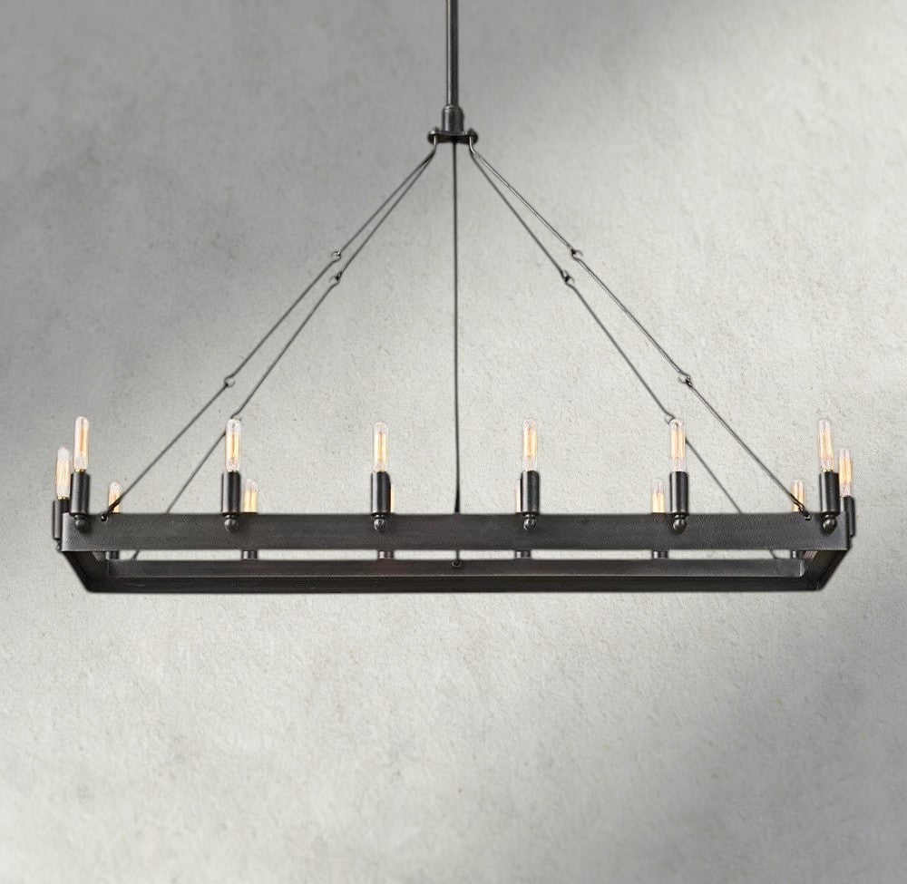 Cominv Rectangular Outdoor Chandelier 41", 54" - Zelno Lighting