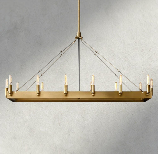 Cominv Rectangular Outdoor Chandelier 41", 54" - Zelno Lighting