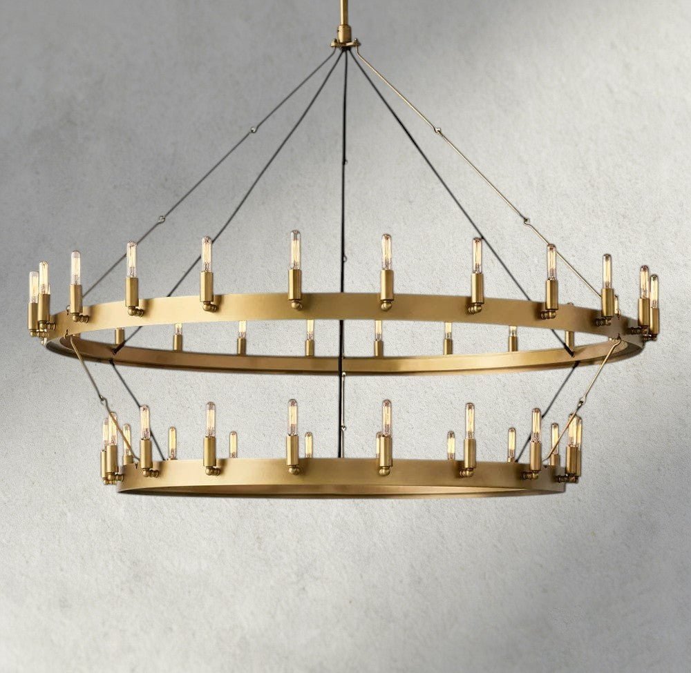 Cominv Vintage Filament Two - Tier Chandelier 38", 50", 63", 73" - Zelno Lighting