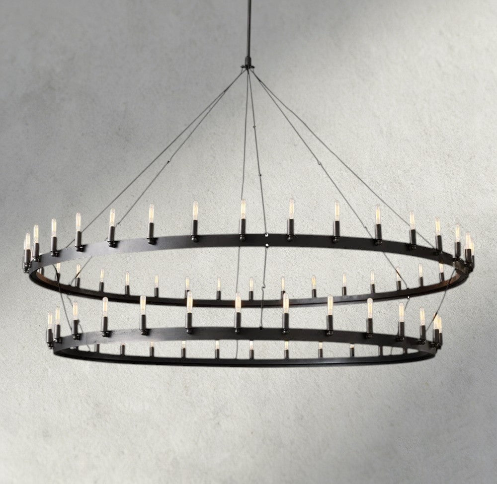 Cominv Vintage Filament Two - Tier Chandelier 38", 50", 63", 73" - Zelno Lighting