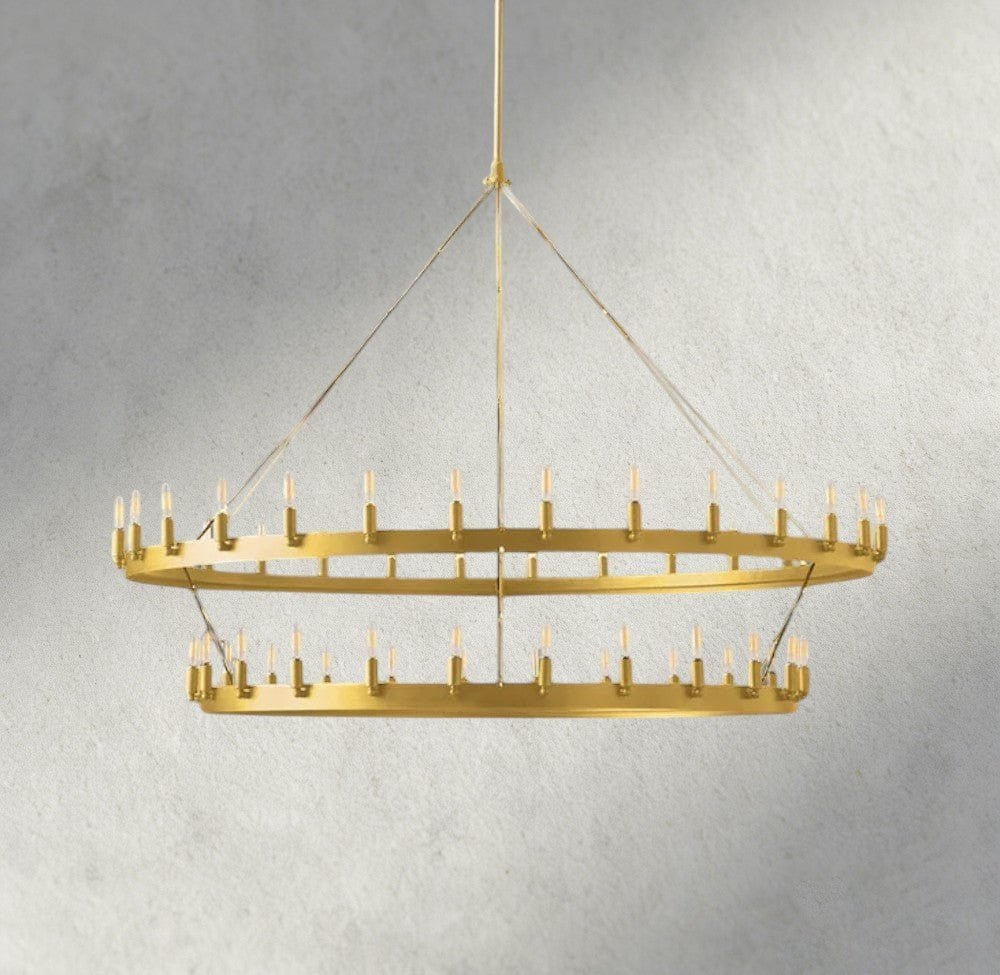 Cominv Vintage Filament Two - Tier Chandelier 38", 50", 63", 73" - Zelno Lighting