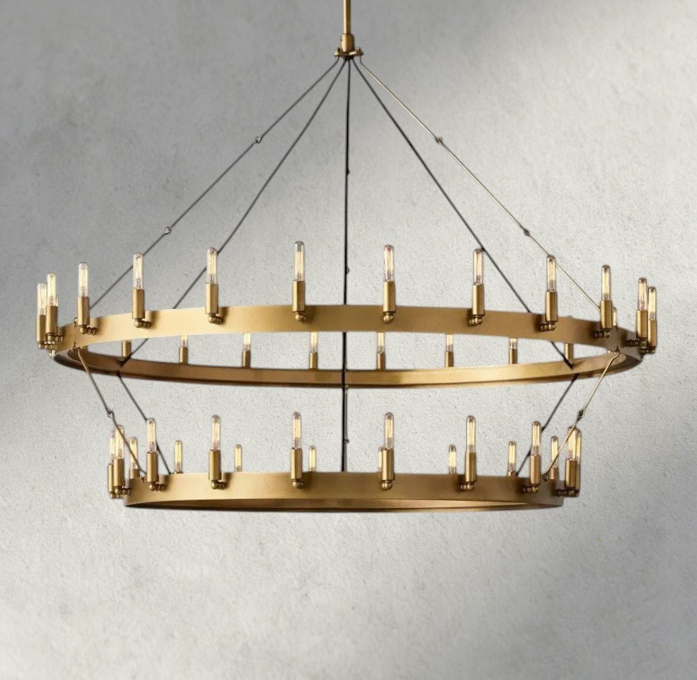 Cominv Vintage Filament Two - Tier Chandelier 38", 50", 63", 73" - Zelno Lighting