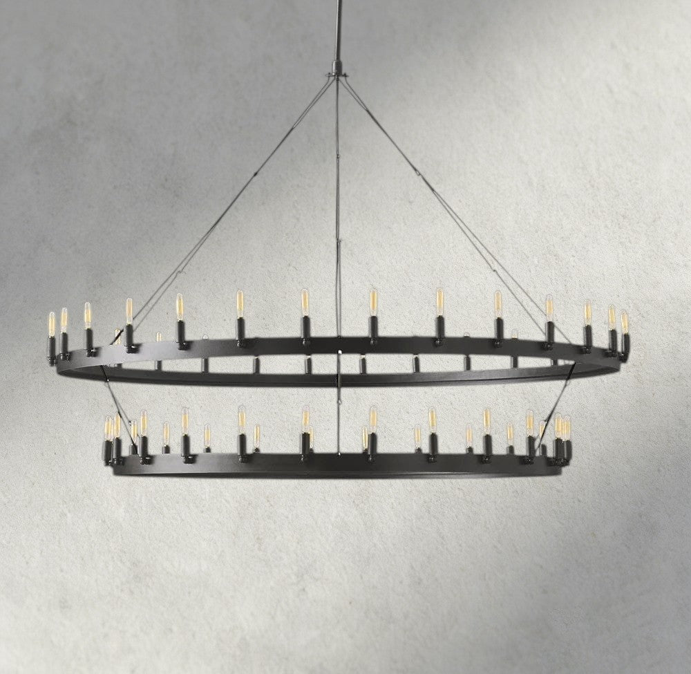 Cominv Vintage Filament Two - Tier Chandelier 38", 50", 63", 73" - Zelno Lighting