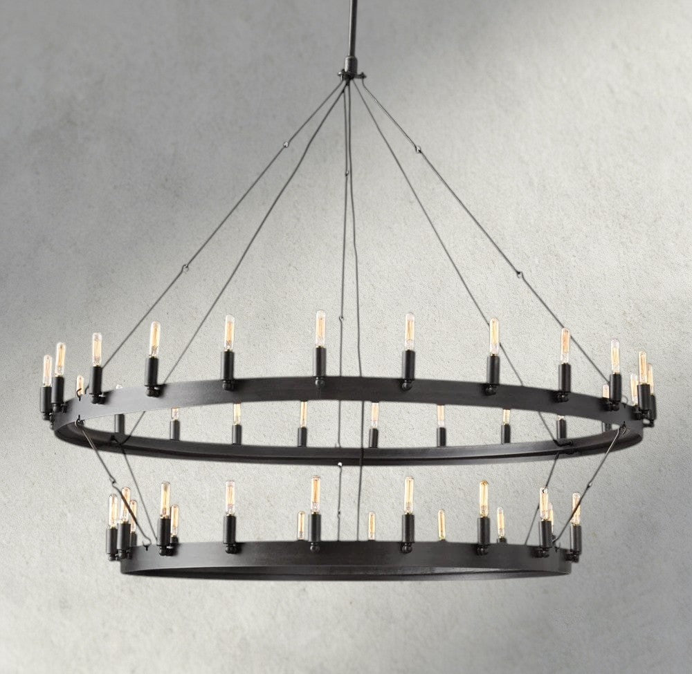 Cominv Vintage Filament Two - Tier Chandelier 38", 50", 63", 73" - Zelno Lighting