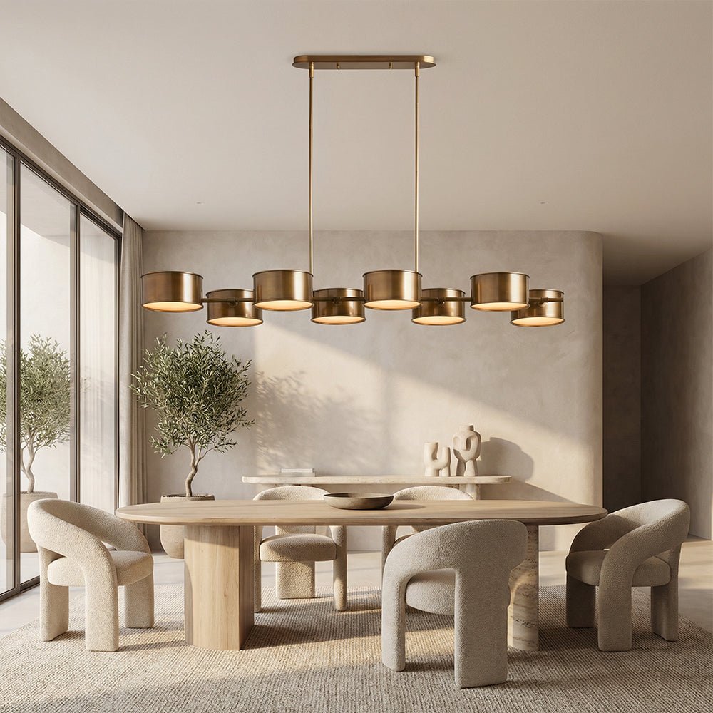 Daphna Linear Metal Drum Chandelier - Zelno Lighting