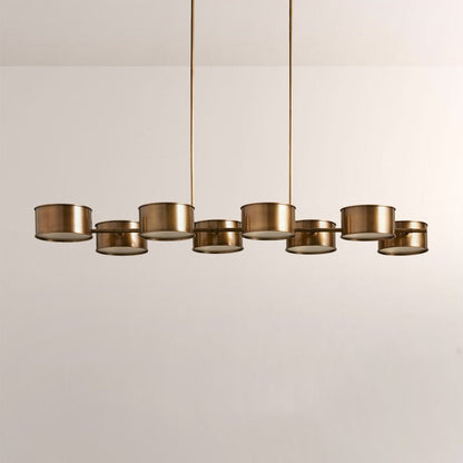 Daphna Linear Metal Drum Chandelier - Zelno Lighting