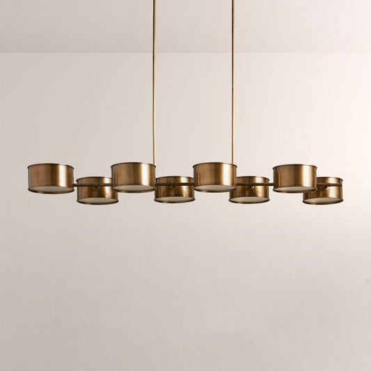 Daphna Linear Metal Drum Chandelier - Zelno Lighting