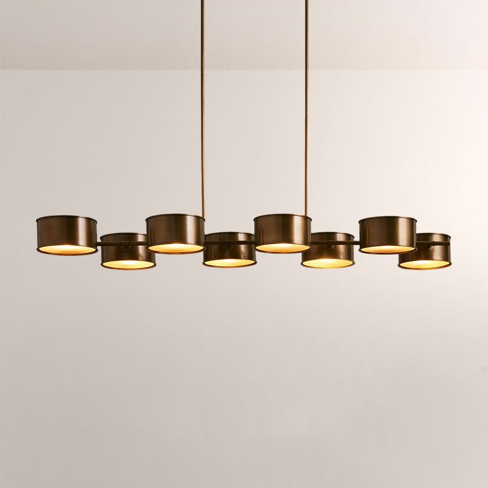 Daphna Linear Metal Drum Chandelier - Zelno Lighting