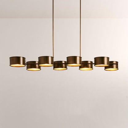 Daphna Linear Metal Drum Chandelier - Zelno Lighting