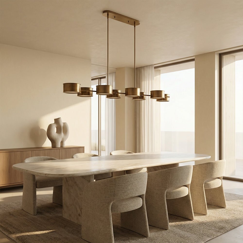 Daphna Linear Metal Drum Chandelier - Zelno Lighting