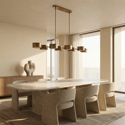 Daphna Linear Metal Drum Chandelier - Zelno Lighting