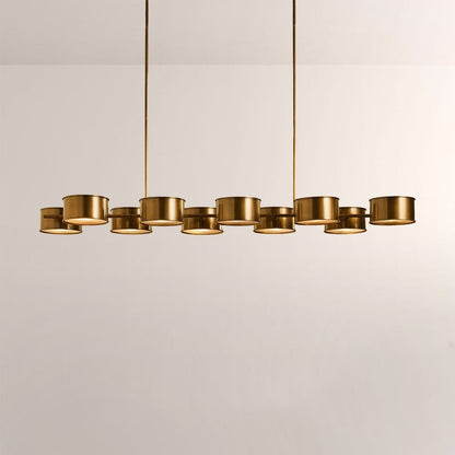 Daphna Linear Metal Drum Chandelier - Zelno Lighting
