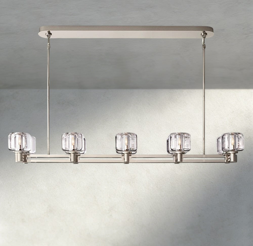Demaret double Linear chandelier 54", 72" - Zelno Lighting