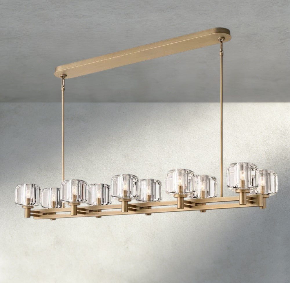 Demaret double Linear chandelier 54", 72" - Zelno Lighting