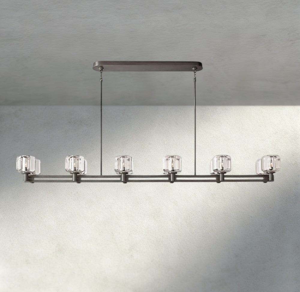 Demaret double Linear chandelier 54", 72" - Zelno Lighting
