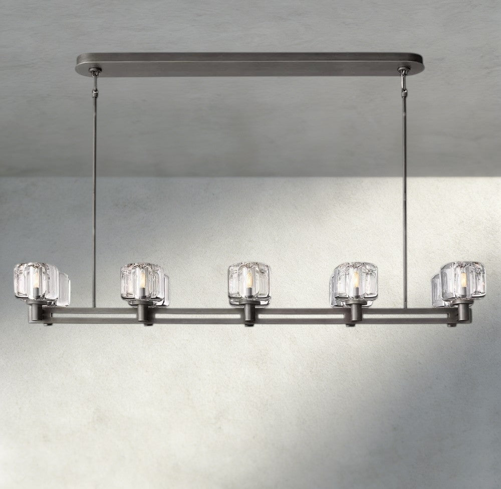 Demaret double Linear chandelier 54", 72" - Zelno Lighting