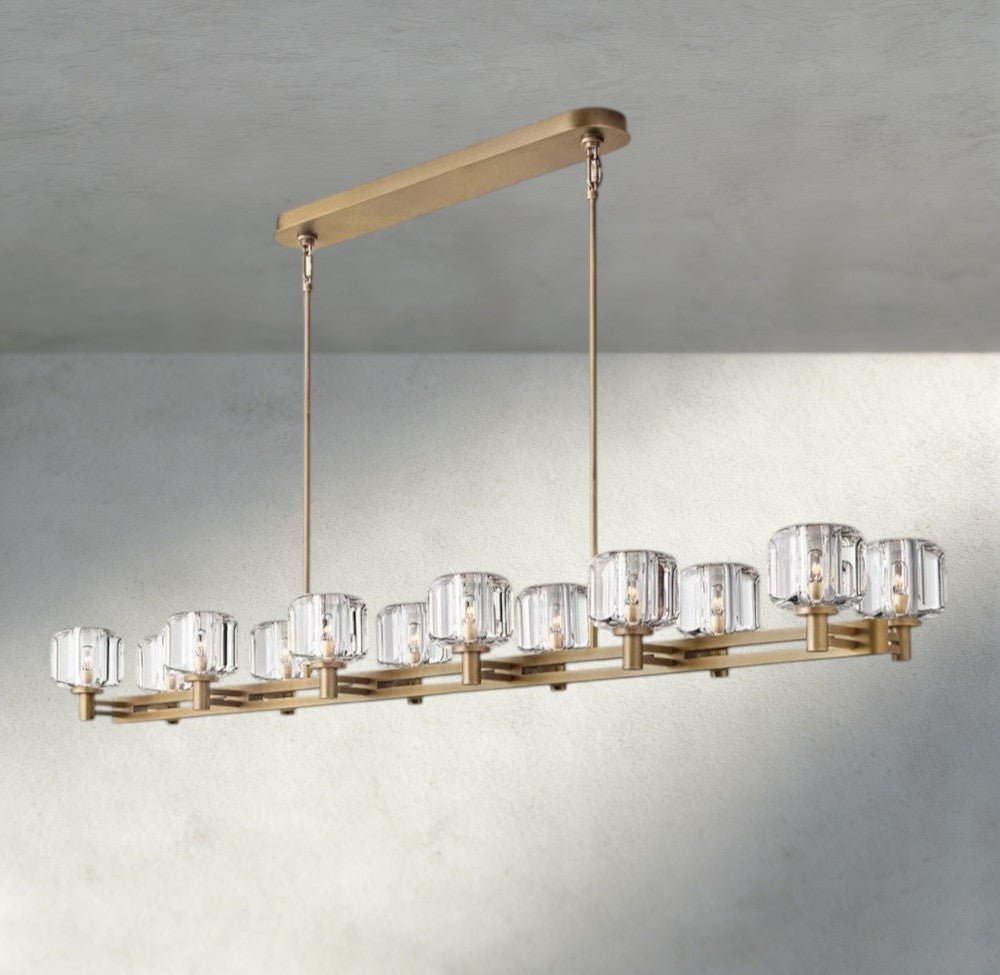 Demaret double Linear chandelier 54", 72" - Zelno Lighting