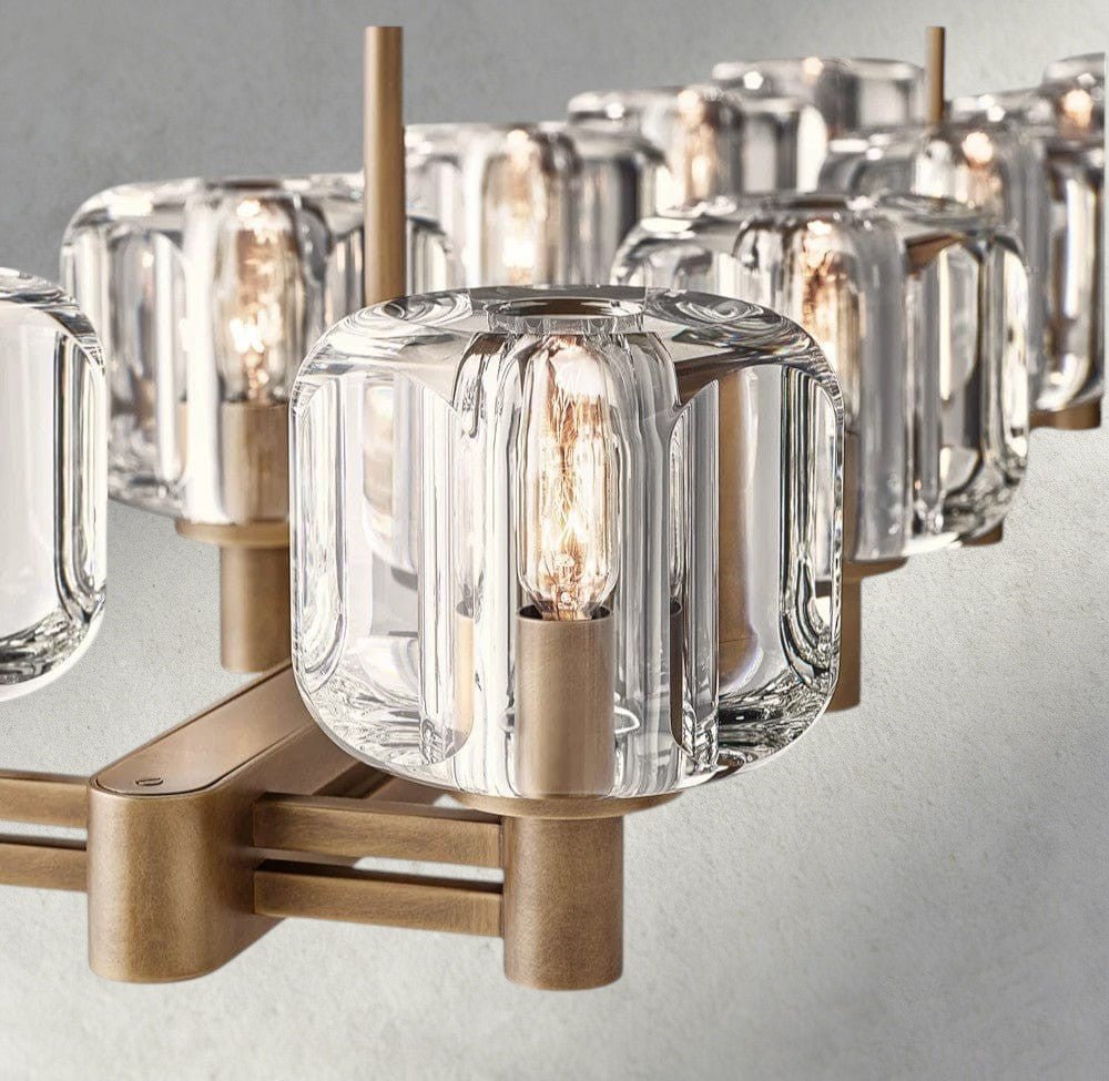 Demaret double Linear chandelier 54", 72" - Zelno Lighting