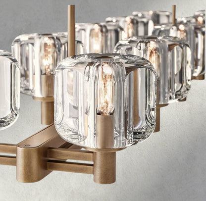 Demaret double Linear chandelier 54", 72" - Zelno Lighting