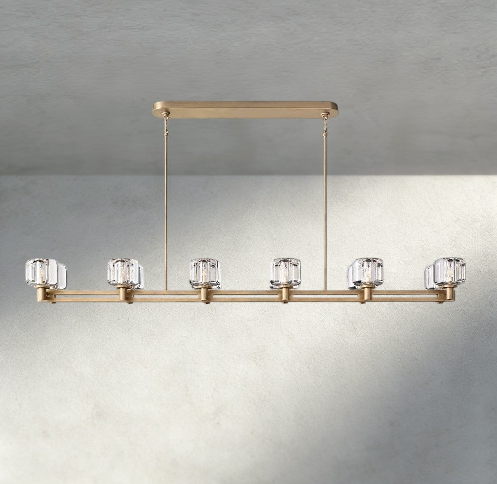 Demaret double Linear chandelier 54", 72" - Zelno Lighting